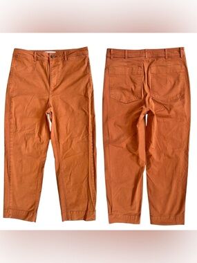 Everlane straight leg twill utility pants in burnt orange Size 10